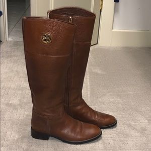Tory Burch Brown Leather Junction Riding Boots